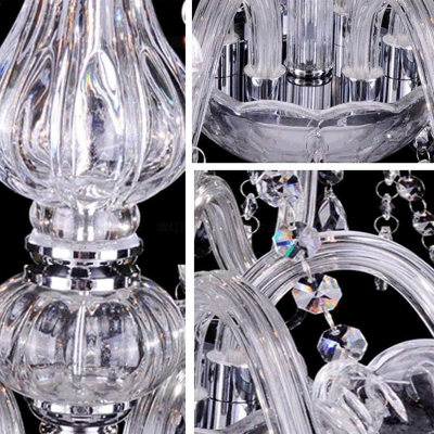 Nordic Style LED Chandelier Light 8 Lights Postmodern Style Crystal Pendant Light for Living Room
