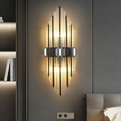 Postmodern Style Flush Mount Wall Sconce Crystal Wall Sconces for Living Room Bedroom