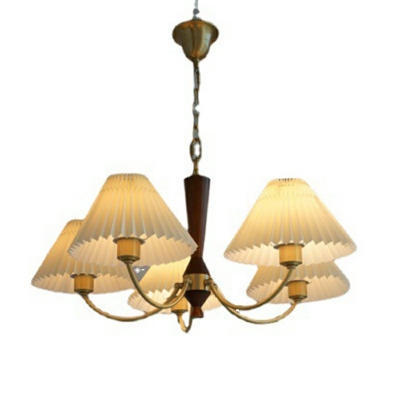 Swooping Arm Chandelier Lighting Fixtures Traditional Wood Franch Style Antique Hanging Pendant Lights for Living Room