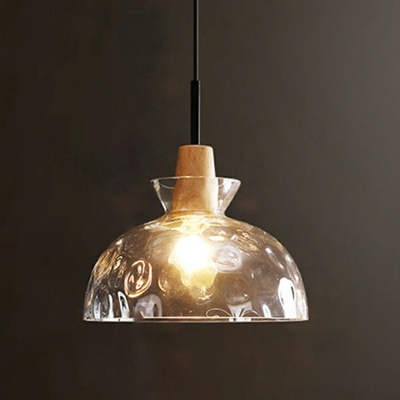 1 Light Bowl Shade Hanging Light Modern Style Glass Pendant Light for Dinning Room