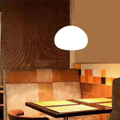 1 Light Drum Pendant Lighting Modern Style Glass Hanging Light for Dinning Room