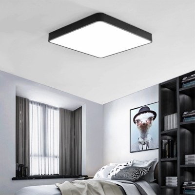 1-Light Flush Mount Lights Simple Style Square ​Shape Metal Ceiling Light Fixtures