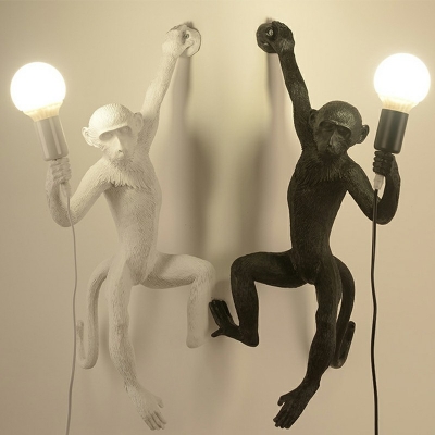 1-Light Wall Mounted Lamp Kids Style Monkey Shape Plastic Sconce Light Fixtures