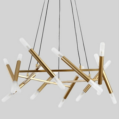 20 Lights Circular Shade Hanging Light Modern Style Acrylic Pendant Light for Living Room
