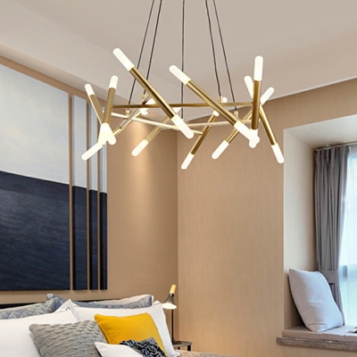 20 Lights Circular Shade Hanging Light Modern Style Acrylic Pendant Light for Living Room