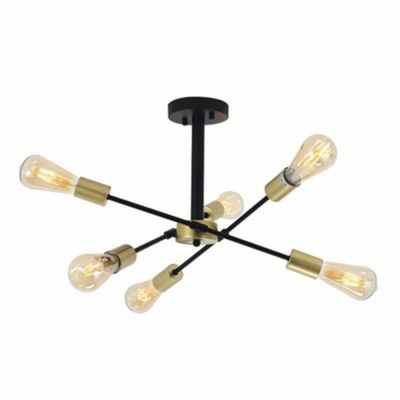 6-Ligh Chandelier Lights Vintage Style Branch ​Shape Metal Hanging Lamp Kit