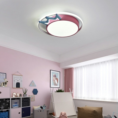 Children's Room Led Flush Mount Cartoon Style Flush Ceiling Light Fixture for Bedroom