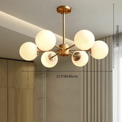 Creative Glass Warm Decorative Ceiling Light 6 Lights for Bedroom and Hallway