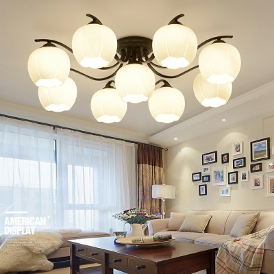Creative Glass Warm Decorative Ceiling Light 9 Lights for Bedroom and Hallway