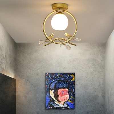 Creative Glass Warm Decorative Ceiling Light for Bedroom Corridor and Hallway