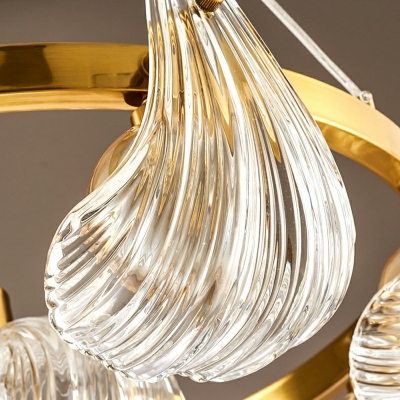 Crystal Metal Contemporary Chandeliers Elegnat Minimalism 6 Lights Living Room Brass Chandelier Modern