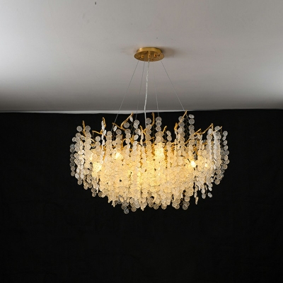 Glass Tassel Chandelier Lighting Fixtures Modern Contemporary Pendant Lighting Fixtures for Living Room
