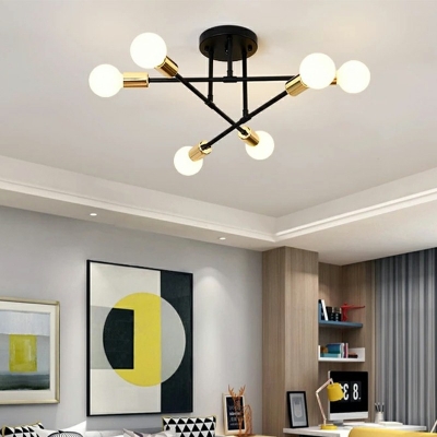 Industrial Flush Mount Ceiling Light Fixtures 6 Light Flush Ceiling Light for Dining Room
