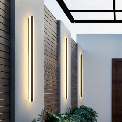 Minimalist Strip Wall Lamp for Courtyard Villa Balcony and Corridor Outdoor Waterproof Light