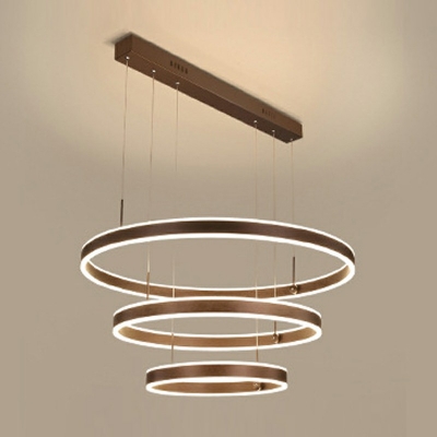 Modern Style LED Chandelier Light 3 Lights Nordic Style Metal Acrylic Circle Pendant Light for Living Room