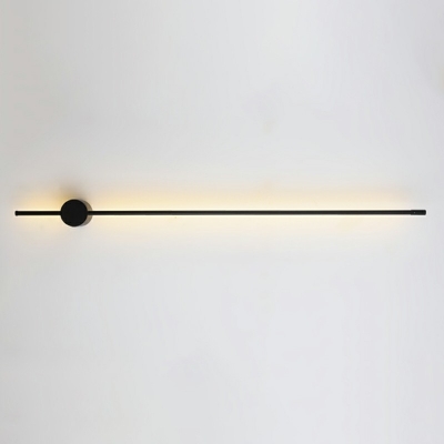 Modern Style Linear Wall Lamp Metal 1 Light Wall Light in Black for Living Room