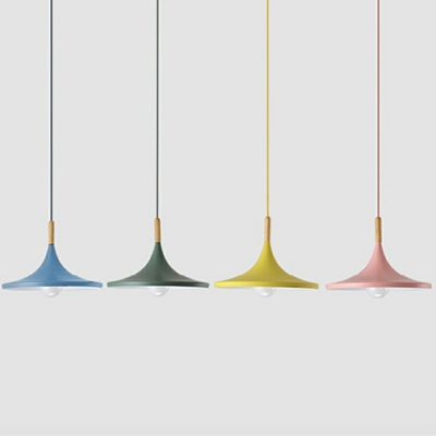 Nordic Style LED Pendant Light Modern and Simple Macaron Metal Hanging Light for Bedside