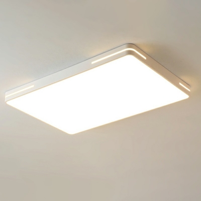 1-Light Flush Mount Lamp Minimalism Style Rectangular Linear Shape Metal Ceiling Mounted Light