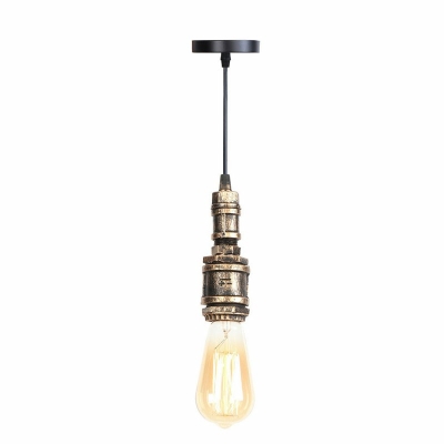 1-Light Lighting Pendant Industrial-Style Bare Bulb Shape Metal Ceiling Light