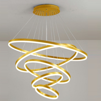 5 Lights Multi-Layer Shade Hanging Light Modern Style Acrylic Pendant Light for Living Room