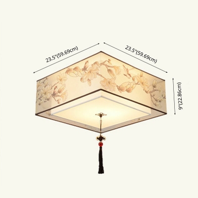 Chinese Style LED Flushmount Light Modern Style Cloth Celling Light for Living Room
