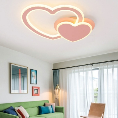 Contemporary Flush Ceiling Light Macaron Color Ceiling Light for Children's Room Bedroom