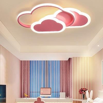 Contemporary Flush Ceiling Light Macaron Style Ceiling Light for Children's Room