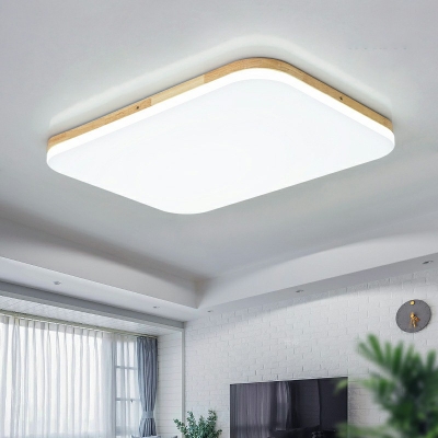 Contemporary Wood Material Flush Ceiling Light Flush Mount Ceiling Light Fixtures for Bedroom