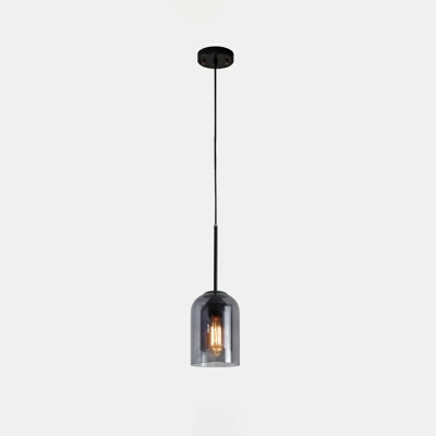 Modern Style LED Pendant Light Minimalism 2 Layers of Glass Hanging Light for Bedside
