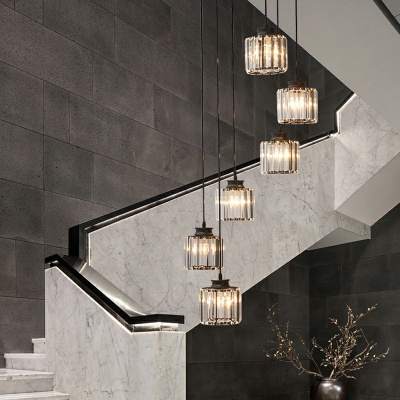 Modern Style Multi Light Pendant 6 Light Multi-Light Pendant Light for Stairs Living Room
