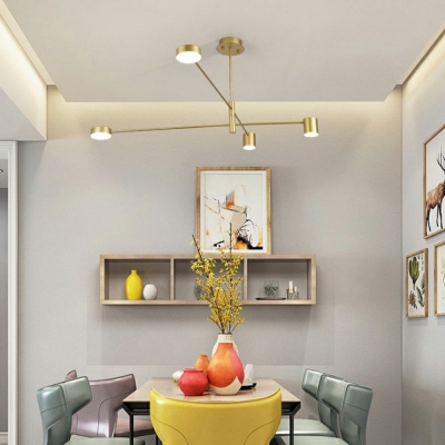 Postmodern Style LED Chandelier Light 4 Lights Metal Acrylic Nordic Style Pendant Light for Living Room