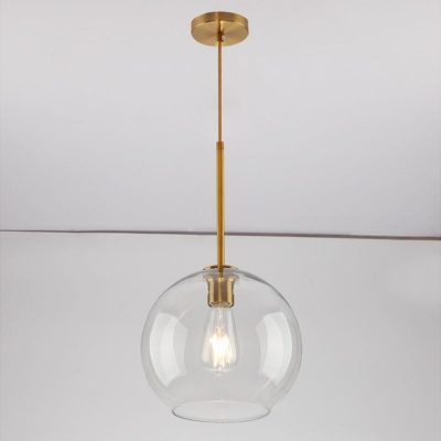 Single Light Contemporary Glass Pendant Light Fixture Glass Globe Ceiling Light