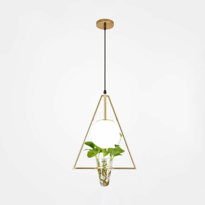 1-Ligh Pendulum Lights Industrial-Style Triangle Shape Metal Ceiling Lamp