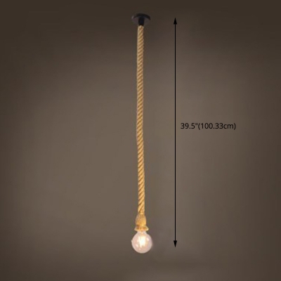 1 Light Manilla Rope Cord Commercial Pendant Lighting Minimalist Ceiling Light