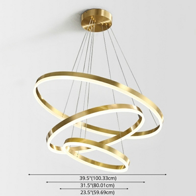 3 Lights Multi-Layer Shade Hanging Light Modern Style Acrylic Pendant Light for Living Room