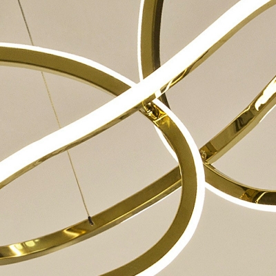5-Light Chandelier Lighting Simplicity Style Multiple Seamless Curves ​Shape Metal Hanging Pendant Lights