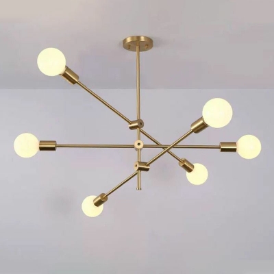 6 Light Chandelier Pendant Light Modern Style Stacked Shape Metal Drop Lamp