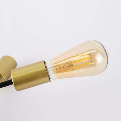 6-Light Chandelier Pendant Light Vintage Style Swirl Shape Metal Drop Lamp