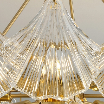 9 Lights Chandelier Pendant Light Glass and Metal Modern Ceiling Chandelier for Living Room