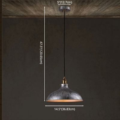Bowl 1 Light Modern Hanging Lights Metal Minimalist Dinning Room Pendants Light Fixtures in Black