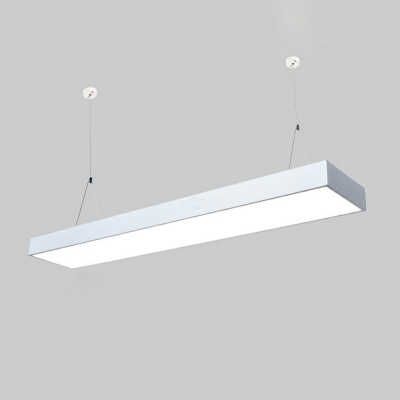 Contemporary Rectangular Linear Hanging Ceiling Light Metal Pendant Light
