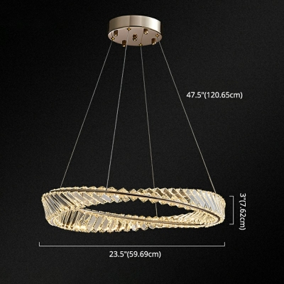 Faceted Clear Crystal Prism Hanging Ceiling Light Single Tier Round Suspension Pendant