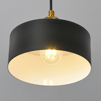 Industrial Style Cylinder Shade Pendant Light Metal 1 Light Hanging Lamp for Restaurant