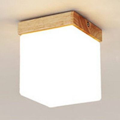 Modern Simple Wooden Glass Ceiling Light for Bedroom Corridor and Hallway