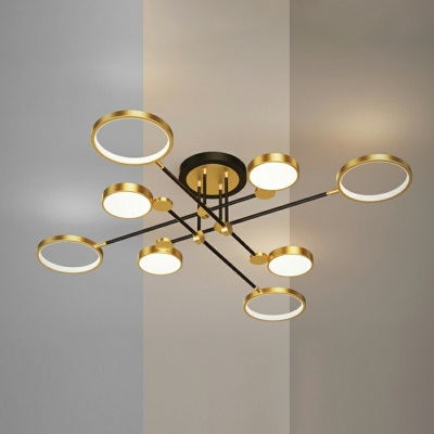 Modern Style LED Chandelier Light 8 Lights Metal Acrylic Nordic Style Pendant Light for Living Room