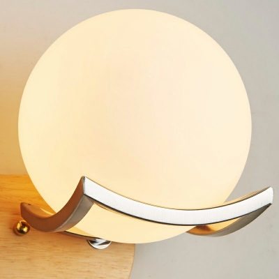 Modern Wall Mounted Light Ball Wood Wall Mount Light Fixture for Bedroom Dining Room Living Room