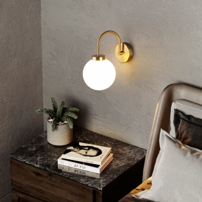 Nordic Style LED Wall Sconce Industrial Style Retro Glass Wall Light for Bedside