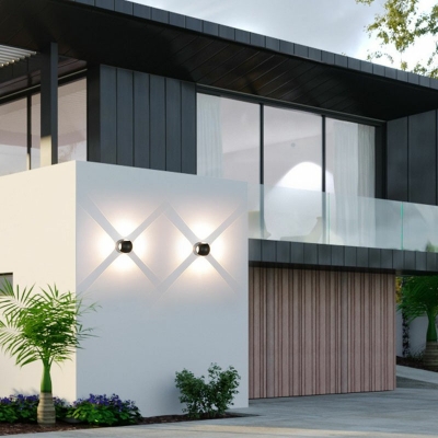 Simple 4 Lights Outdoor Waterproof Wall Lamp for Courtyard Villa and Balcony