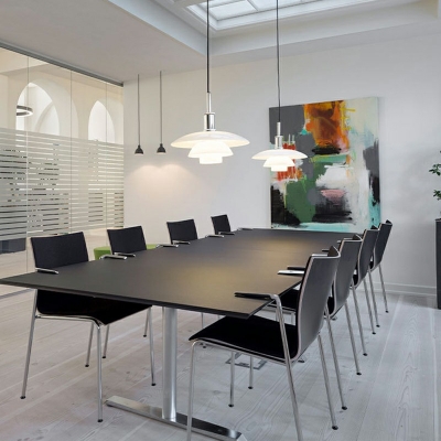White Pendants Lights Multi-Layer Glass Modern Minimalist Hanging Light Fixtures for Kitchen