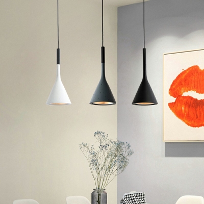 1 Light Cone Shade Hanging Light Modern Style Resin Pendant Light for Living Room
